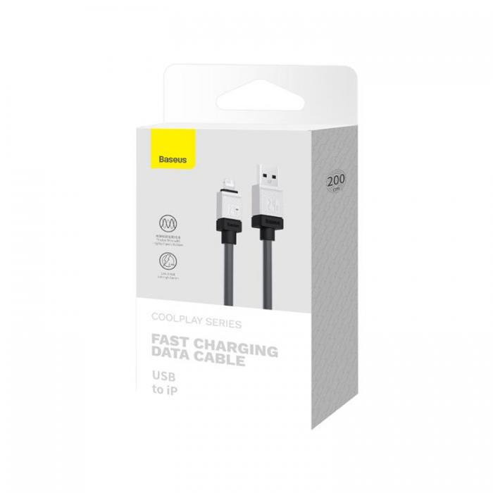 BASEUS - Baseus USB Till Lightning Kabel 2m 2.4A CoolPlay - Svart