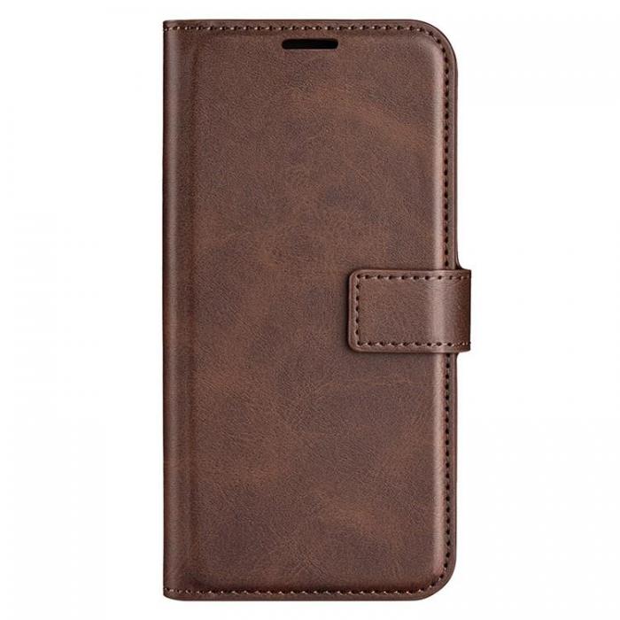 A-One Brand - iPhone 15 Plnboksfodral Calf Flip Folio - Brun