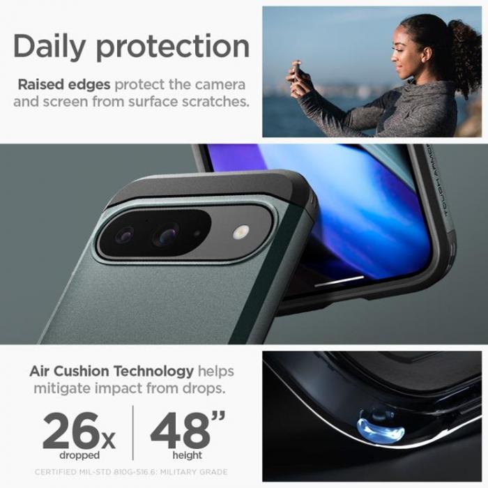 Spigen - Spigen Google Pixel 9/9 Pro Mobilskal Tough Armor - Abyss Grn