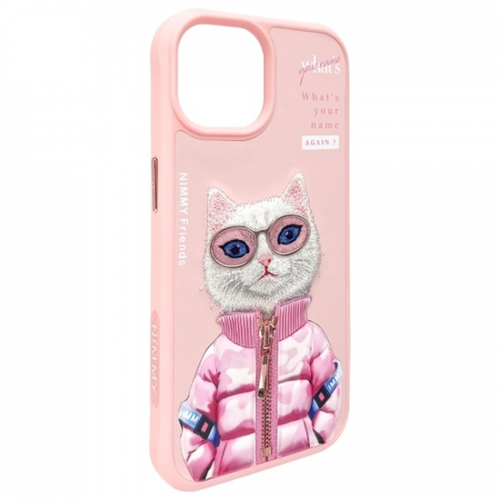 NIMMY - Nimmy iPhone 15 Mobilskal Cool & Cute 2.0 Cat - Rosa