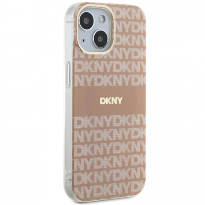 DKNY - DKNY iPhone 15/14 Plus Mobilskal Magsafe IML Mono & Stripe - Rosa