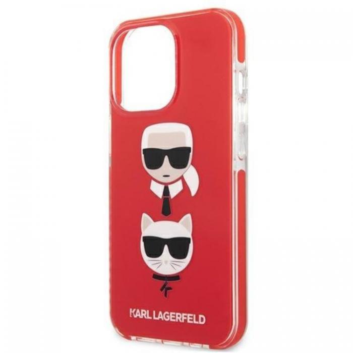 KARL LAGERFELD - Karl Lagerfeld iPhone 13 Pro Skal Karl & Choupette Head - Rd