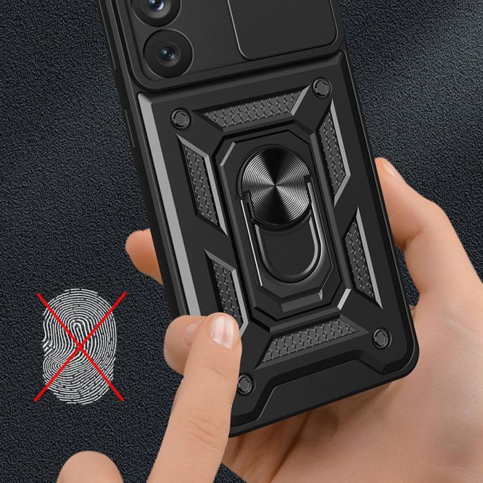 OEM - Galaxy A54 Skal Ringhllare Hybrid Armor Camshield - Svart