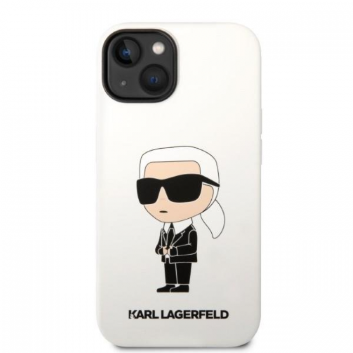 KARL LAGERFELD - Karl Lagerfeld iPhone 14 Plus Skal Silicone Ikonik - Vit