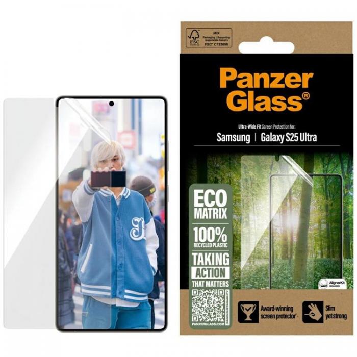 PanzerGlass - PanzerGlass Galaxy S25 Ultra Hrdat Glas Skrmskydd Eco Matrix Ultra-Wide Fit