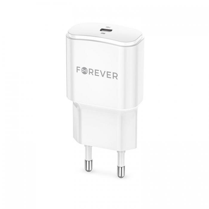 Forever - Forever Vggladdare 1x USB-C 20W TC-01 - Vit