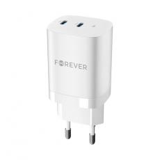 Forever - Forever Snabbladdare 35W 2x USB-C GaN PD QC TC-05-35CC - Vit