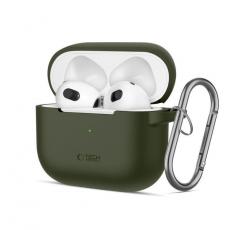 Tech-Protect - Tech-Protect Apple Airpods 3 Skal Silikon Hook - Olivgrön