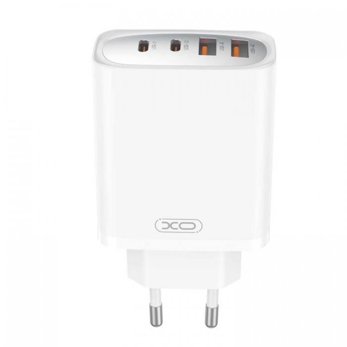 XO - XO Snabbladdare 2x USB-C/2x USB 45W med USB-C/USB-C Kabel PD