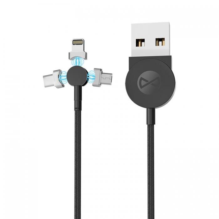 Corsair - Forever Core 3in1 USB/MicroUSB/Lightning/Typ-C Magnetic 1m