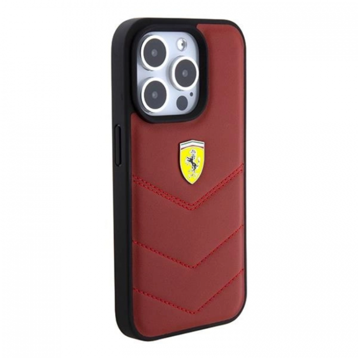 Ferrari - Ferrari iPhone 15 Pro Mobilskal Lder Stitched Lines