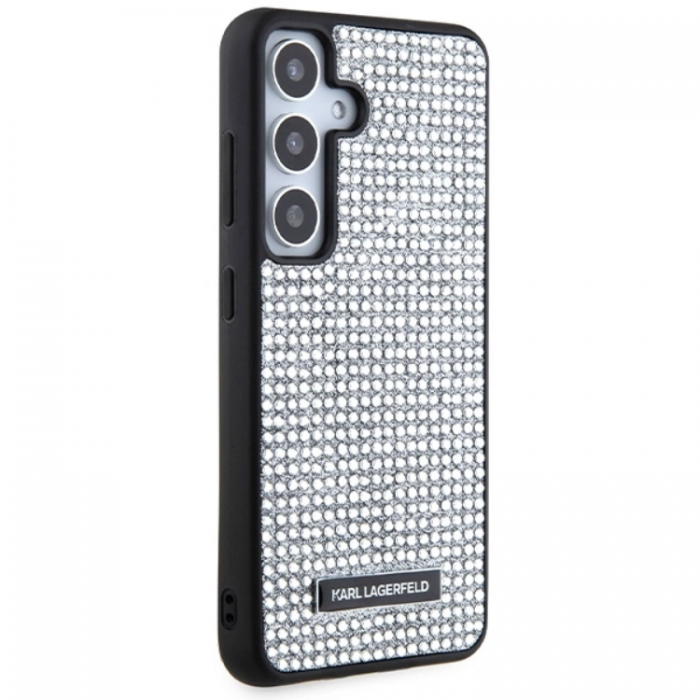 KARL LAGERFELD - KARL LAGERFELD Galaxy S24 Mobilskal Rhinestone Logo Metal Plate