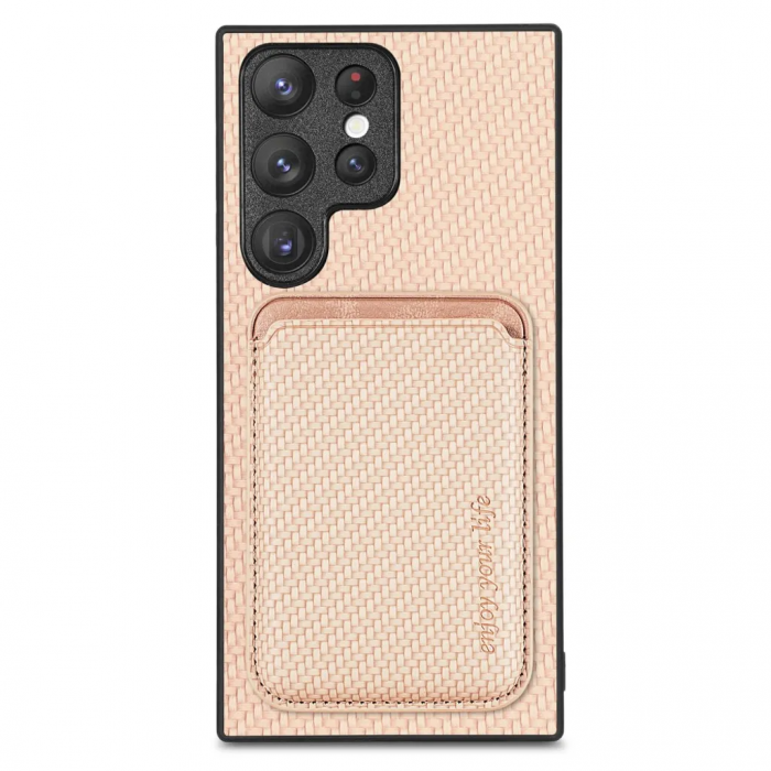 A-One Brand - Galaxy S23 Ultra Skal Korthllare Detachable - Sand Rosa