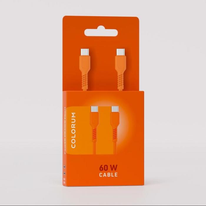 Colorum - Colorum USB-C till USB-C Kabel 1.8m 3A - Orange