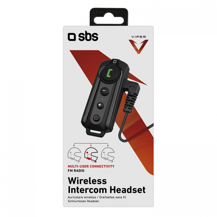 SBS - SBS Trdlst Intercom Headset fr Motorcyklister - Svart