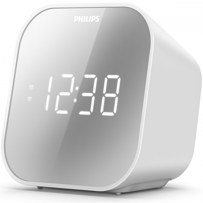 Philips - Philips Klockradio med spegel-finish-front. Digital FM-mottagare