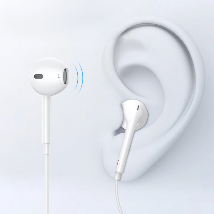 Choetech - Choetech In-Ear Hrlurar USB-C 1.2m OC-A012 - Vit