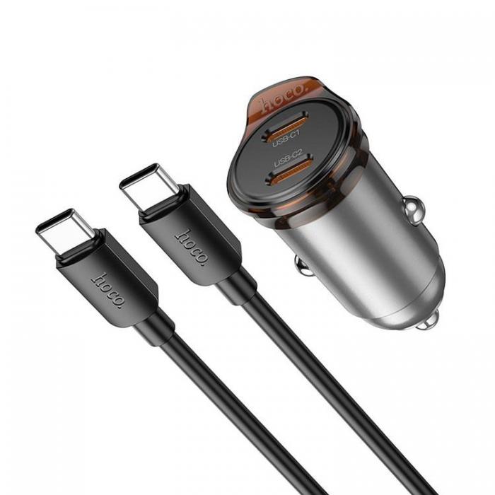 Hoco - HOCO Billaddare 2x USB-C 45W USB-C/USB-C Kabel PD QC