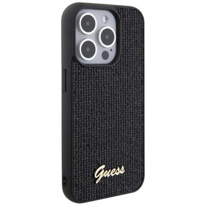 Guess - Guess iPhone 15 Pro Mobilskal Disco Metal Script - Svart