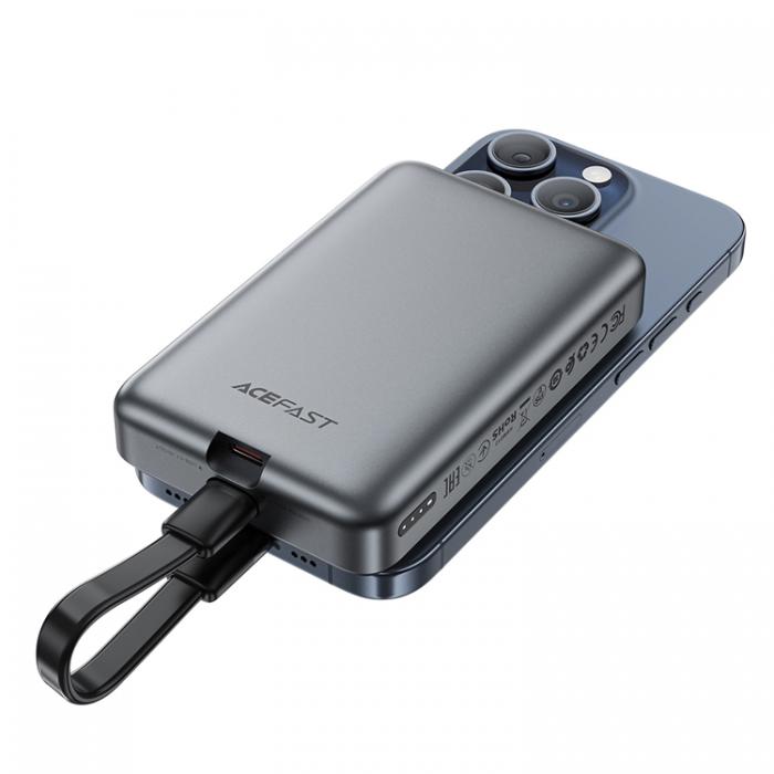 Acefast - Acefast Powerbank 10000mAh M10 Magnetic 2x USB-C PD 30W - Svart