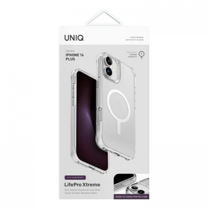 UNIQ - UNIQ iPhone 16 Plus Mobilskal Magsafe LifePro Xtreme Magclick - Frost Clear