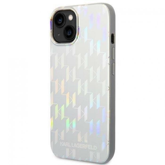 KARL LAGERFELD - Karl Lagerfeld iPhone 14 Plus Skal Monogram Iridescent - Silver