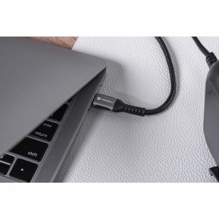 Forcell - Forcell USB-C till USB-C kabel 100W 3m QC4.0 PD 5A Cafule - Svart