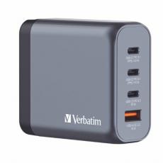 Verbatim - Verbatim Snabbladdare 140W GaN 3xUSB-C USB-A EU/UK/US - Svart