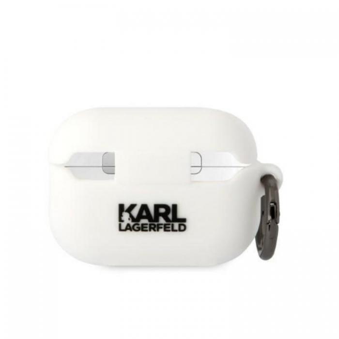 KARL LAGERFELD - Karl Lagerfeld AirPods Pro 2 Skal Silicone Choupette Head 3D - Vit