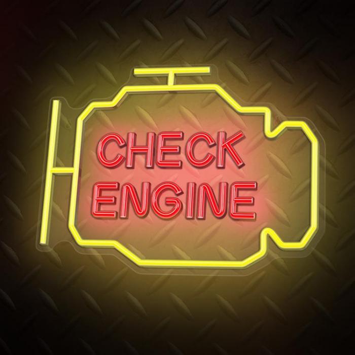 Neolia - Neolia LED Neon PLEXI CHECK ENGINE NNE21 - Gul/Rd