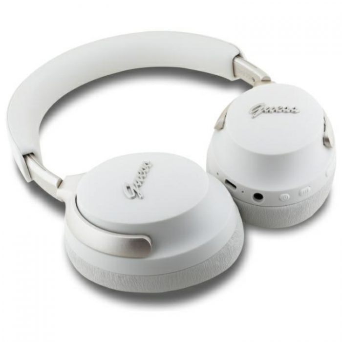 Guess - Guess Bluetooth On-Ear ANC Hrlurar Metal Script Logo - Beige