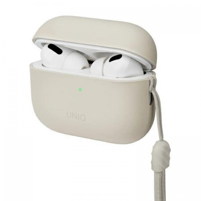 UNIQ - UNIQ AirPods Pro 2 Skal Lino Silikon - Beige Ivory