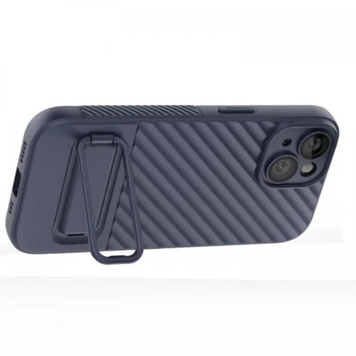 Taltech - iPhone 15 Mobilskal Kickstand TPU - Mrkbl