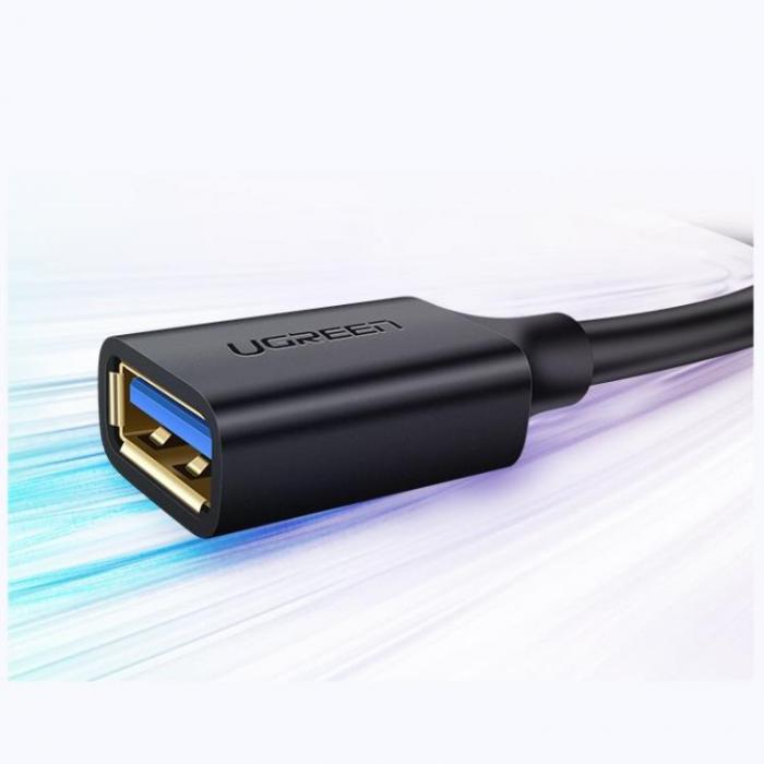 Ugreen - Ugreen Frlngning Kabel USB 3.0 Hona/USB 3.0 Hane 1m - Svart