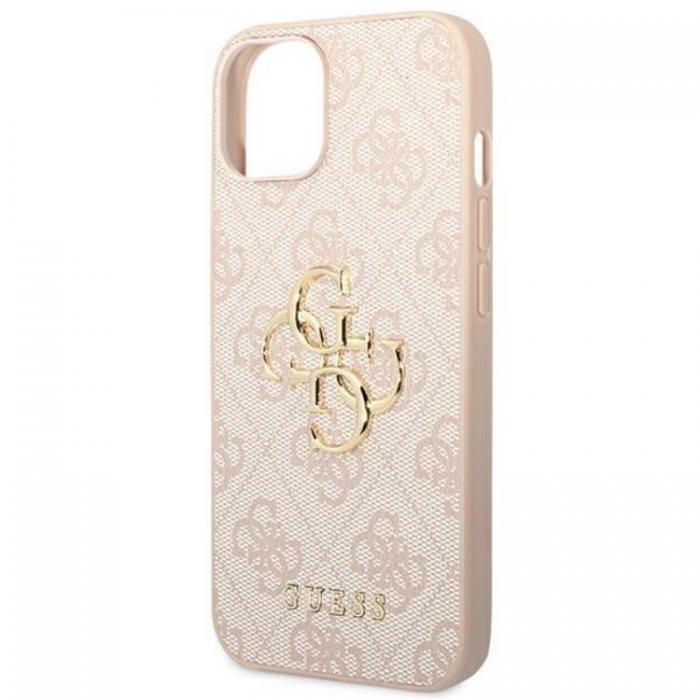 Guess - GUESS iPhone 14 Skal 4G Big Metal Logo - Rosa