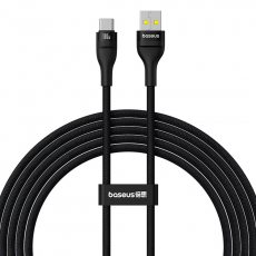 BASEUS - Baseus USB-A/USB-C Kabel Flash 2 100W 2 m- Svart