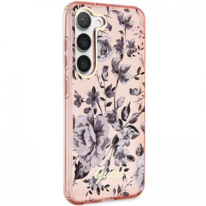 Guess - Guess Galaxy S23 Plus Mobilskal Flower Collection - Rosa