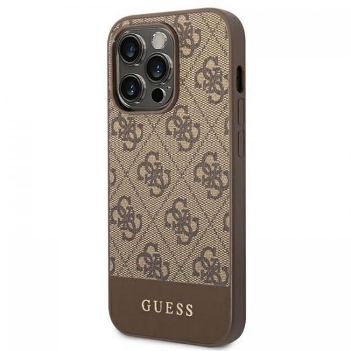 Guess - GUESS iPhone 14 Pro Skal Stripe Collection - Brun