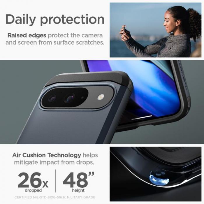 Spigen - Spigen Google Pixel 9/9 Pro Mobilskal Tough Armor - Metal Slate