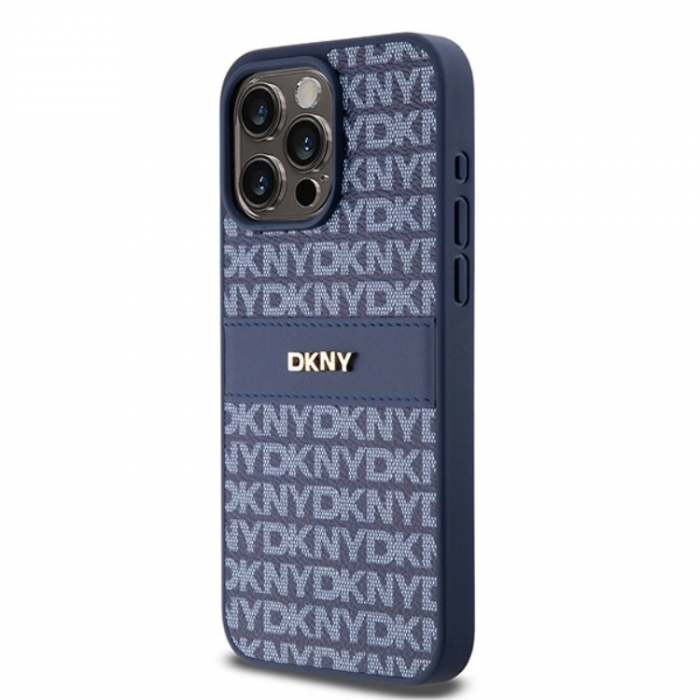 DKNY - DKNY iPhone 15 Pro Mobilskal Lder Mono Stripe & Metal Logo