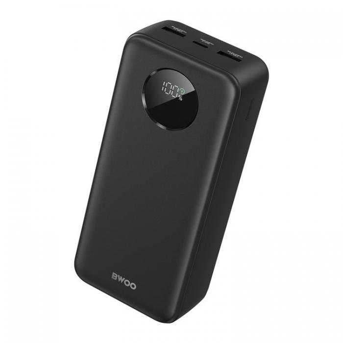 BWOO - BWOO Powerbank 30000mAh 22.5W med LCD-skrm - Svart