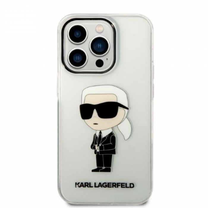 KARL LAGERFELD - Karl Lagerfeld iPhone 14 Pro Max Mobilskal Ikonik - Clear