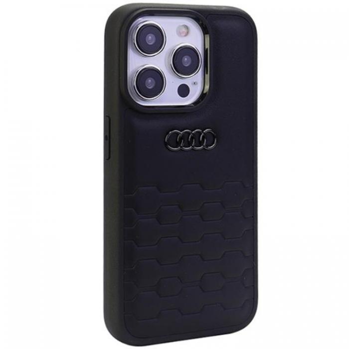 Audi - Audi iPhone 15 Pro Mobilskal Syntetiskt Lder - Svart