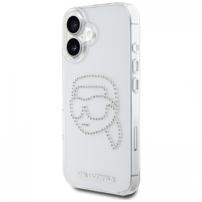 KARL LAGERFELD - Karl Lagerfeld iPhone 16 Mobilskal Rhinestones Karl Head - Transparent