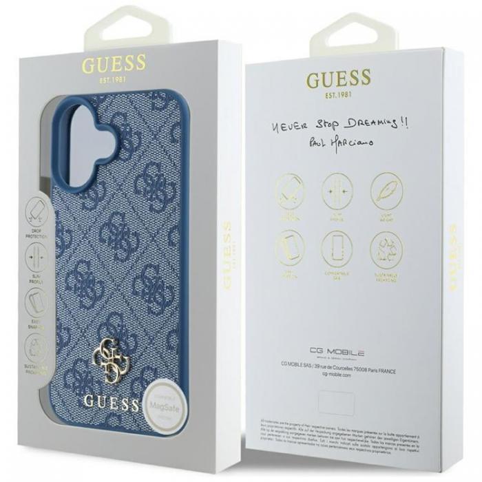 Guess - Guess iPhone 16 Mobilskal MagSafe HC PU 4G Small Classic - Bl