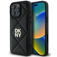 DKNY - DKNY iPhone 16 Pro Max Mobilskal Quilted Stack Logo - Svart