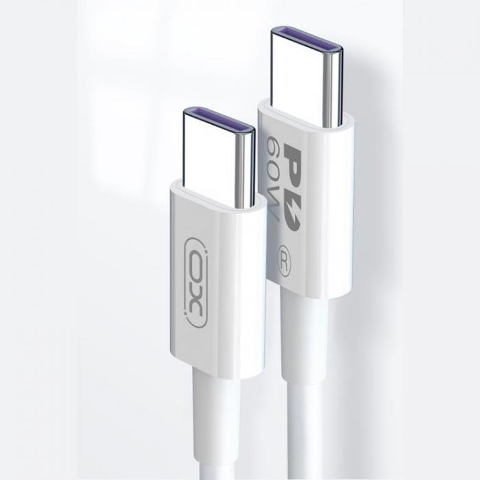 XO - XO USB-C Till USB-C 60W Kabel 1m PD NB-Q190A - Vit