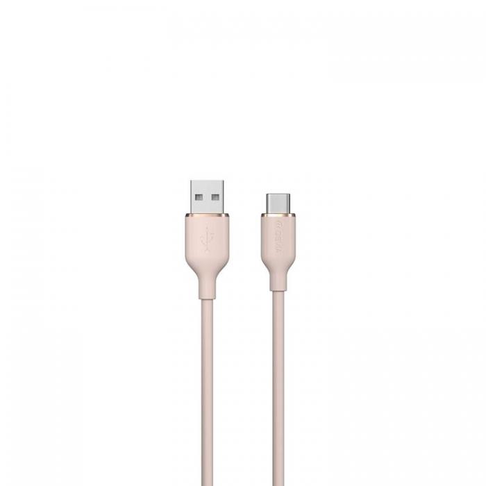 Devia - Devia USB Till USB-C Kabel 2.4A 1.2m Jelly EC629 - Rosa