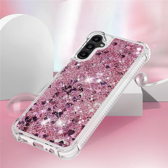 A-One Brand - Galaxy A14 5G/4G Mobilskal YB Quicksand Glitter TPU - Rosa Guld