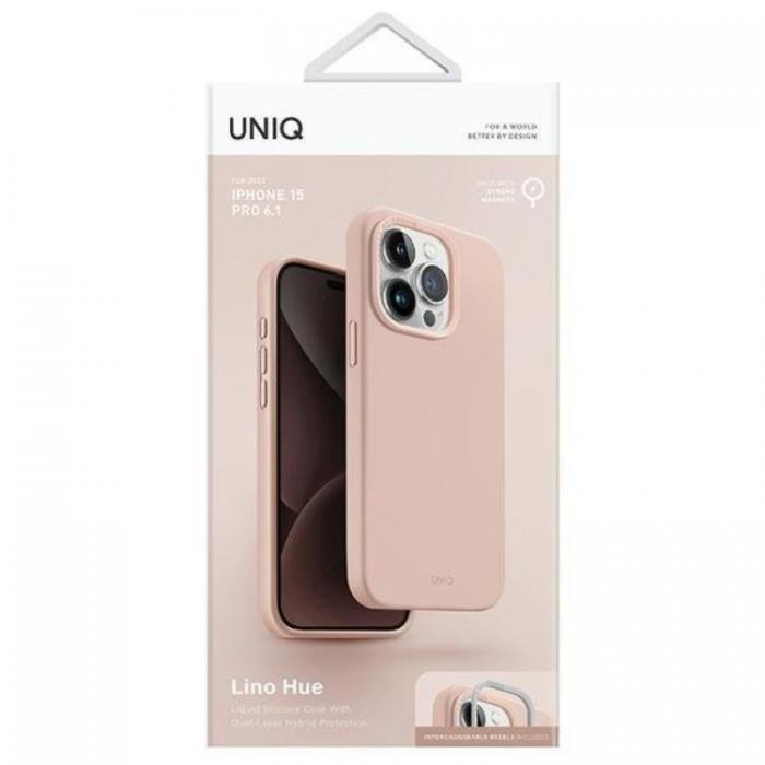 UNIQ - UNIQ iPhone 15 Pro Mobilskal Magsafe Lino Hue - Rosa